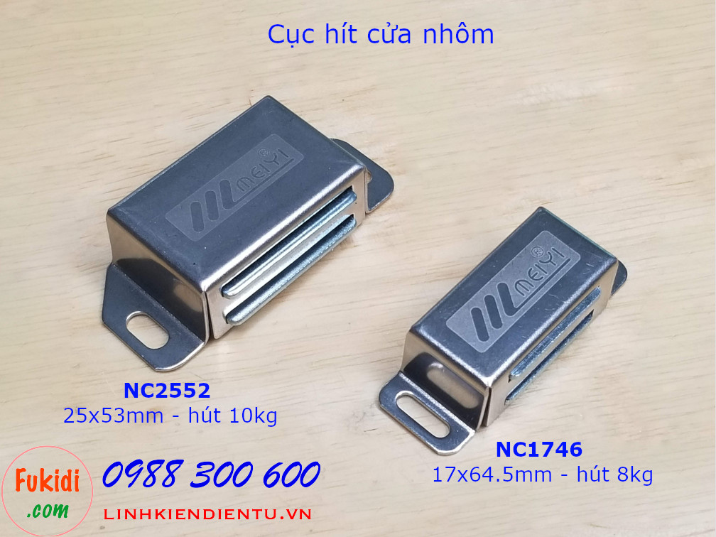 Hai loại hộp hít cửa tủ vỏ inox có lực hít 8 và 10kg 