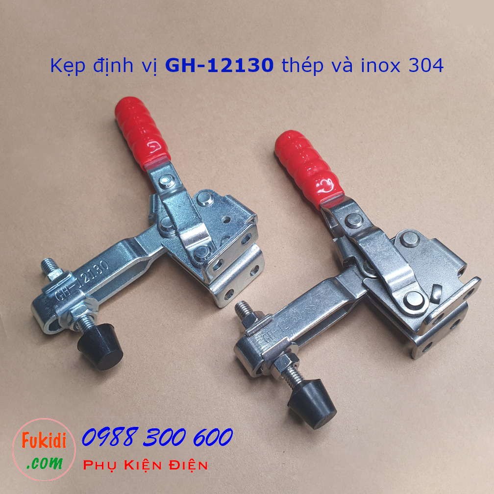 Kẹp định vị GH-12130 thép mạ kẽm, lực giữ 227kg, tay cầm dài 148mm - GH12130