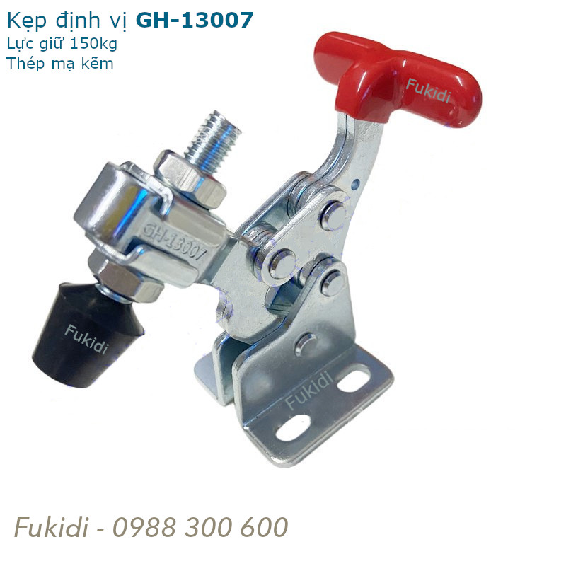 Kẹp định vị GH-13007, thép mạ kẽm, lực giữ 150kg dài 95mm