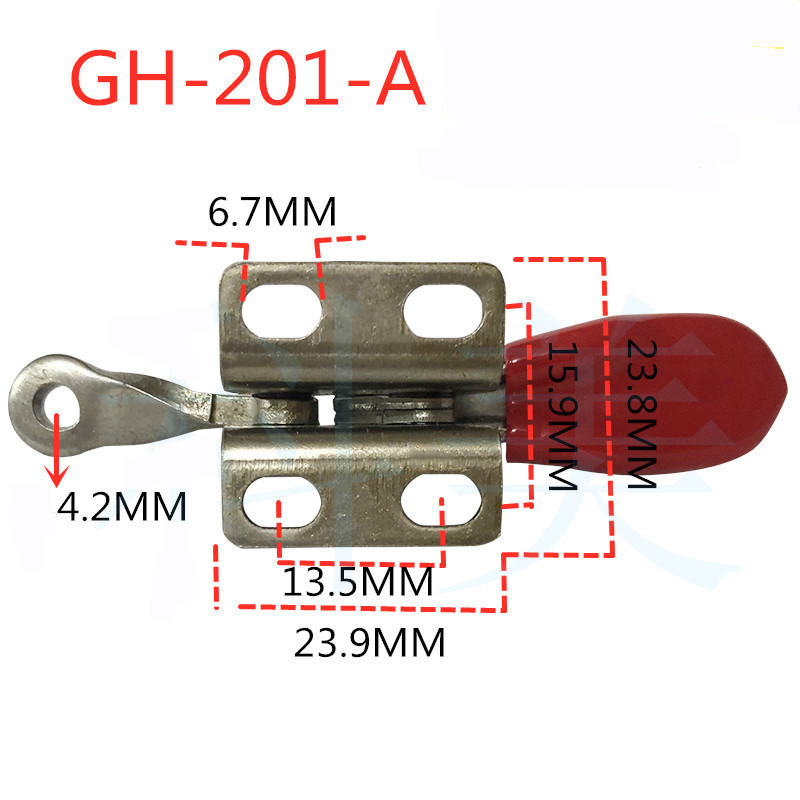 Kẹp định vị GH-201-ASS inox 304, lực giữ 27kg, chiều dài 80mm - GH201ASS