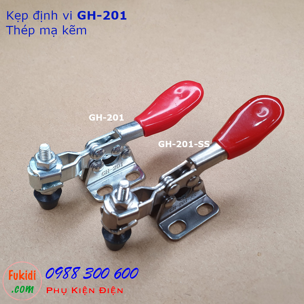 Kẹp định vị GH-201-SS inox 304, lực giữ 27kg, chiều dài 80mm - GH201SS