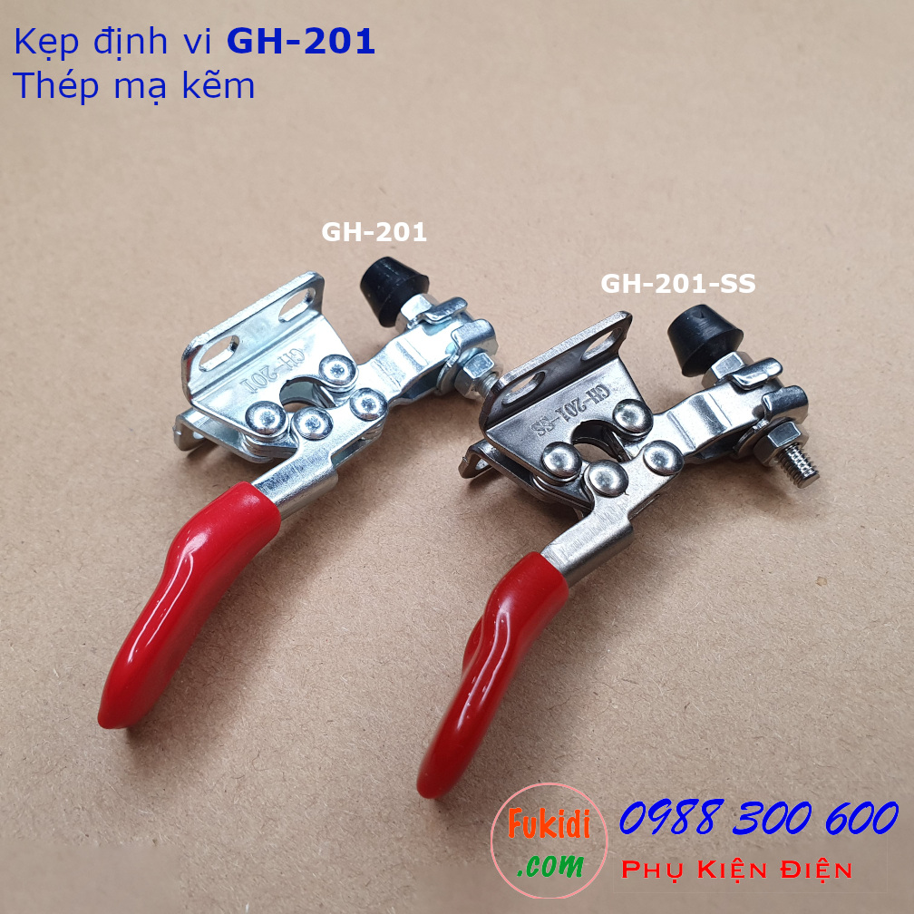 Kẹp định vị GH-201-SS inox 304, lực giữ 27kg, chiều dài 80mm - GH201SS