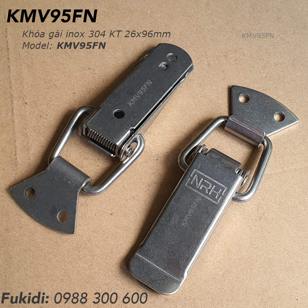Khóa gài, khóa mỏ vịt NRH inox 304 KT 26x96mm - KMV95FN