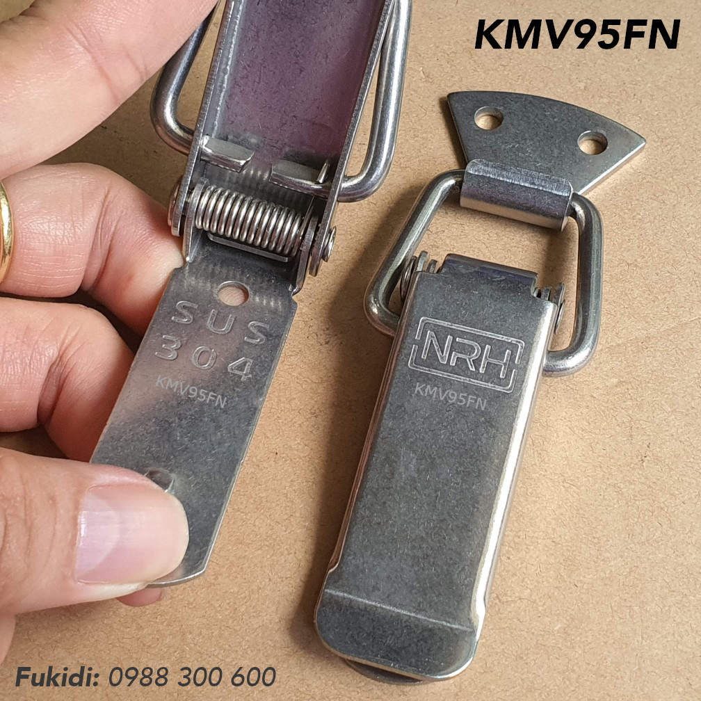Khóa gài, khóa mỏ vịt NRH inox 304 KT 26x96mm - KMV95FN