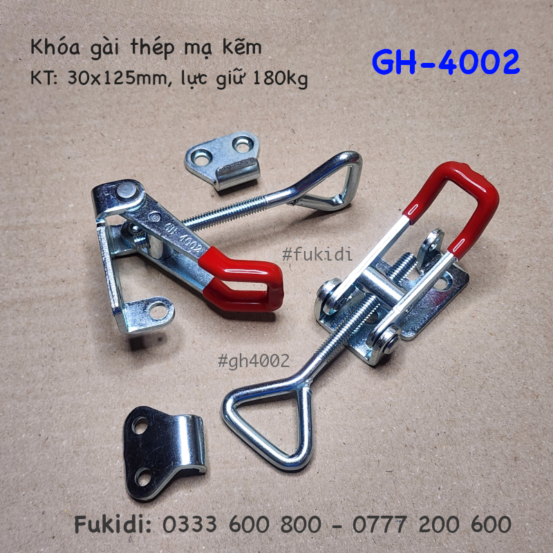 Khóa nhanh thép mạ kẽm, KT: 30x125mm lực giữ 180kg - GH-4002
