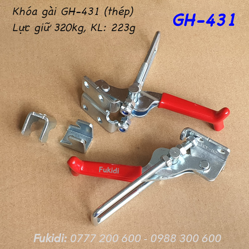 Khóa gài nhanh GH-431, thép mạ kẽm, lực giữ 320kg, dài 175mm