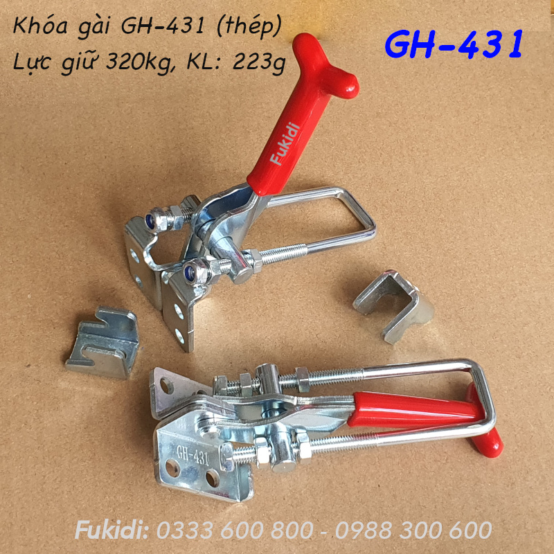 Khóa gài nhanh GH-431, thép mạ kẽm, lực giữ 320kg, dài 175mm