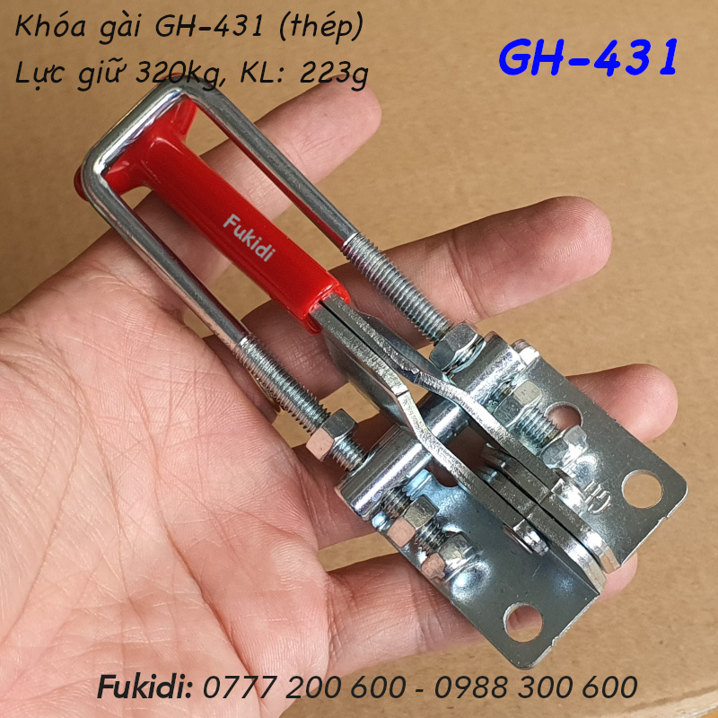 Khóa gài nhanh GH-431, thép mạ kẽm, lực giữ 320kg, dài 175mm