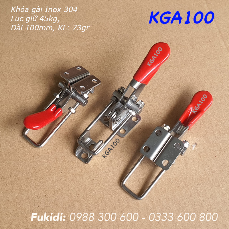 Khóa gài nhanh Inox 304, KT 30x100mm, lực giữ 45kg, KL 73gr - KGA100