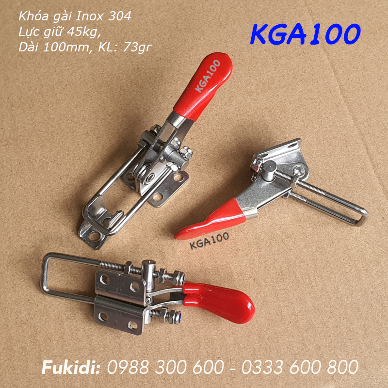 Khóa gài nhanh Inox 304, KT 30x100mm, lực giữ 45kg, KL 73gr - KGA100