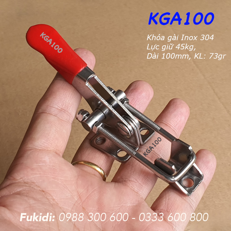 Khóa gài nhanh Inox 304, KT 30x100mm, lực giữ 45kg, KL 73gr - KGA100