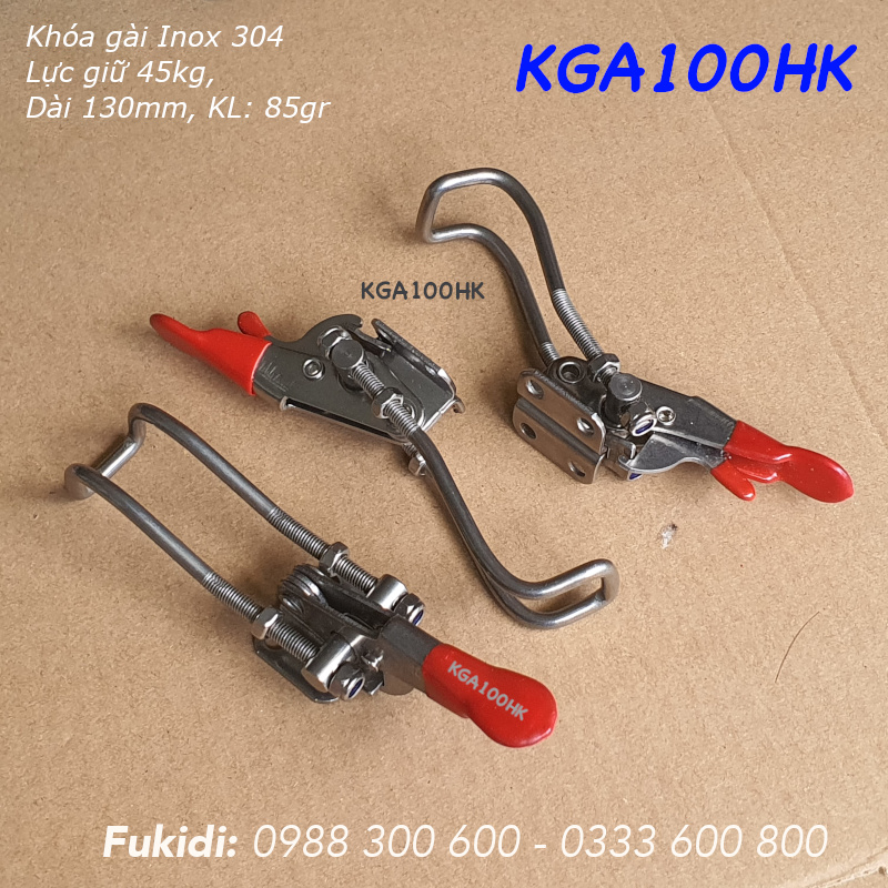 Khóa gài nhanh Inox 304, KT 30x130mm, lực giữ 45kg, KL 85gr - KGA100HK