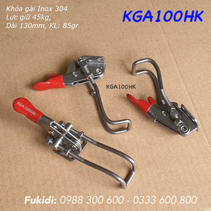 Khóa gài nhanh Inox 304, KT 30x130mm, lực giữ 45kg, KL 85gr - KGA100HK