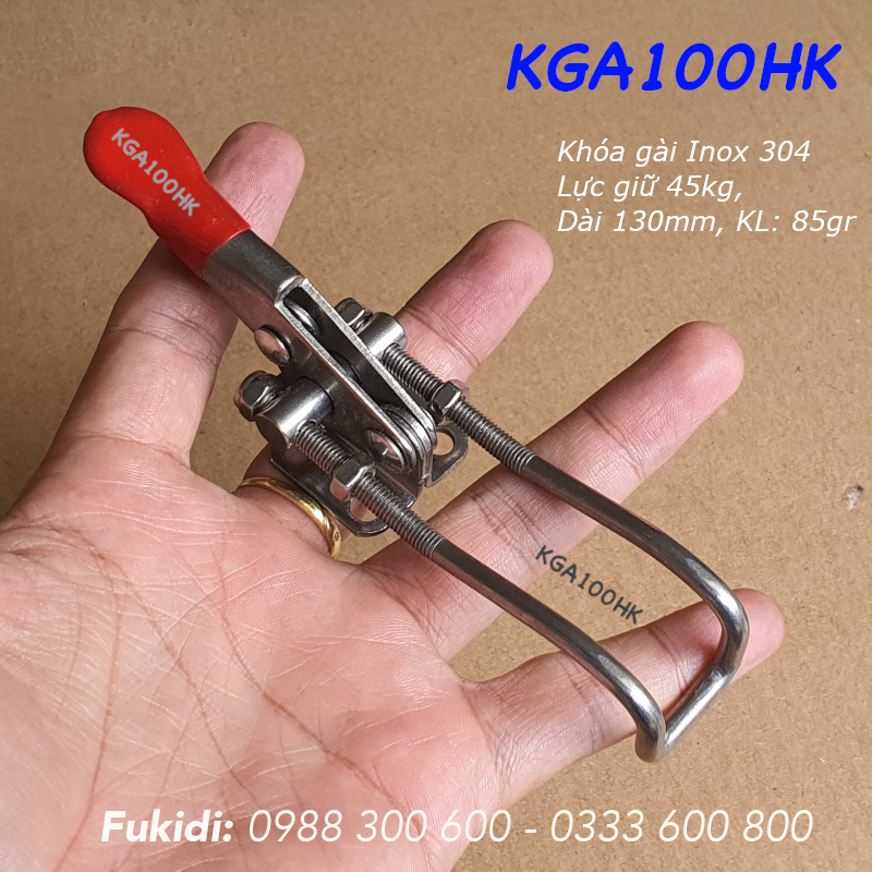 Khóa gài nhanh Inox 304, KT 30x130mm, lực giữ 45kg, KL 85gr - KGA100HK