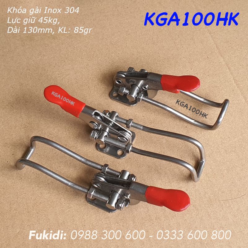 Khóa gài nhanh Inox 304, KT 30x130mm, lực giữ 45kg, KL 85gr - KGA100HK