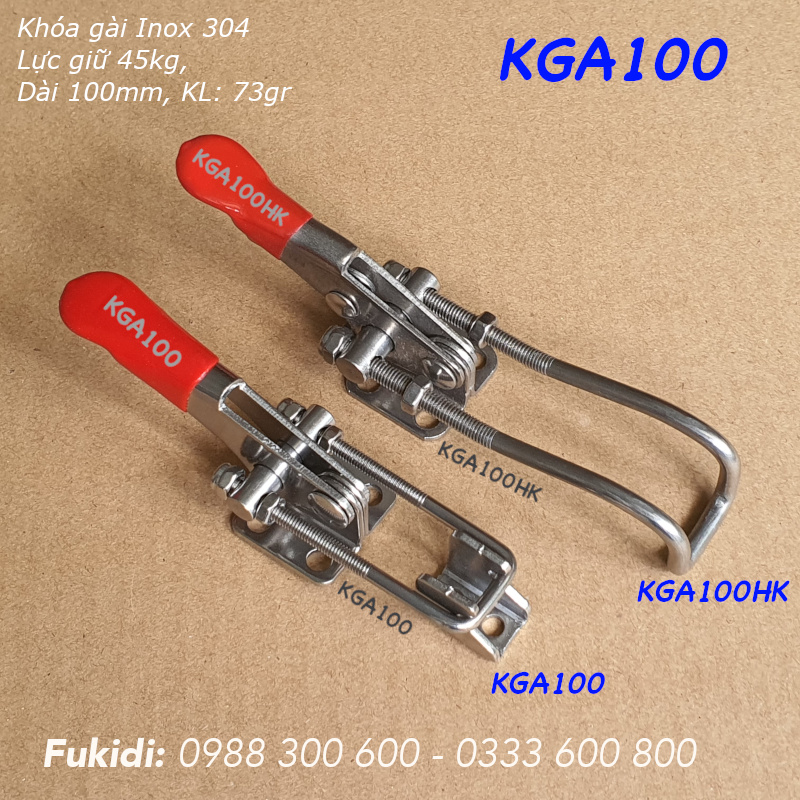 Khóa gài nhanh Inox 304, KT 30x100mm, lực giữ 45kg, KL 73gr - KGA100