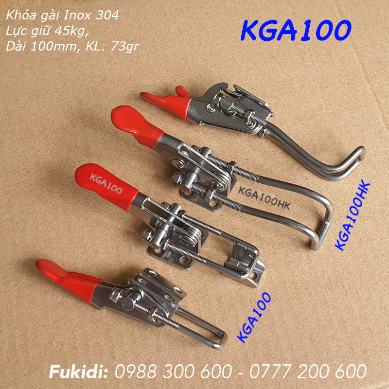 Khóa gài nhanh Inox 304, KT 30x100mm, lực giữ 45kg, KL 73gr - KGA100
