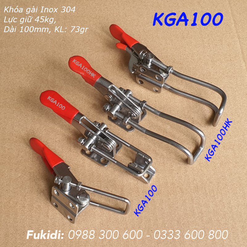 Khóa gài nhanh Inox 304, KT 30x100mm, lực giữ 45kg, KL 73gr - KGA100