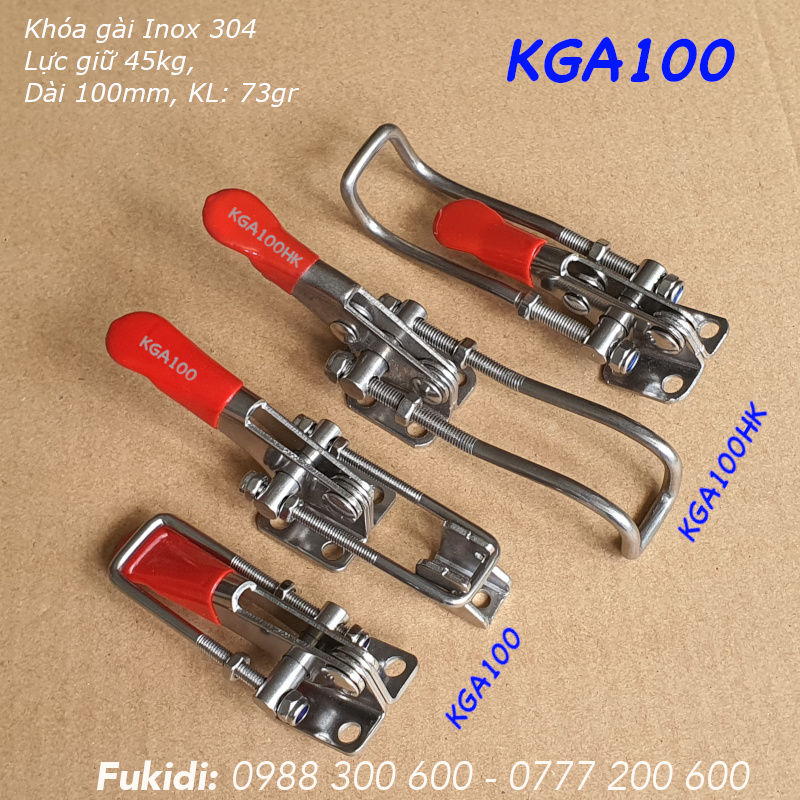 Khóa gài nhanh Inox 304, KT 30x100mm, lực giữ 45kg, KL 73gr - KGA100