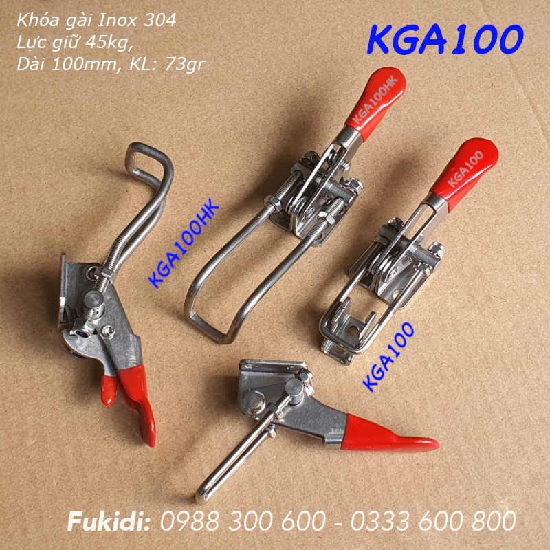 Khóa gài nhanh Inox 304, KT 30x100mm, lực giữ 45kg, KL 73gr - KGA100