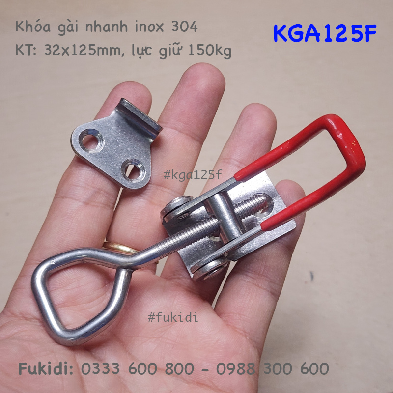 Khóa gài inox 304, KT: 32x125mm, lực giữ 150kg - KGA125F