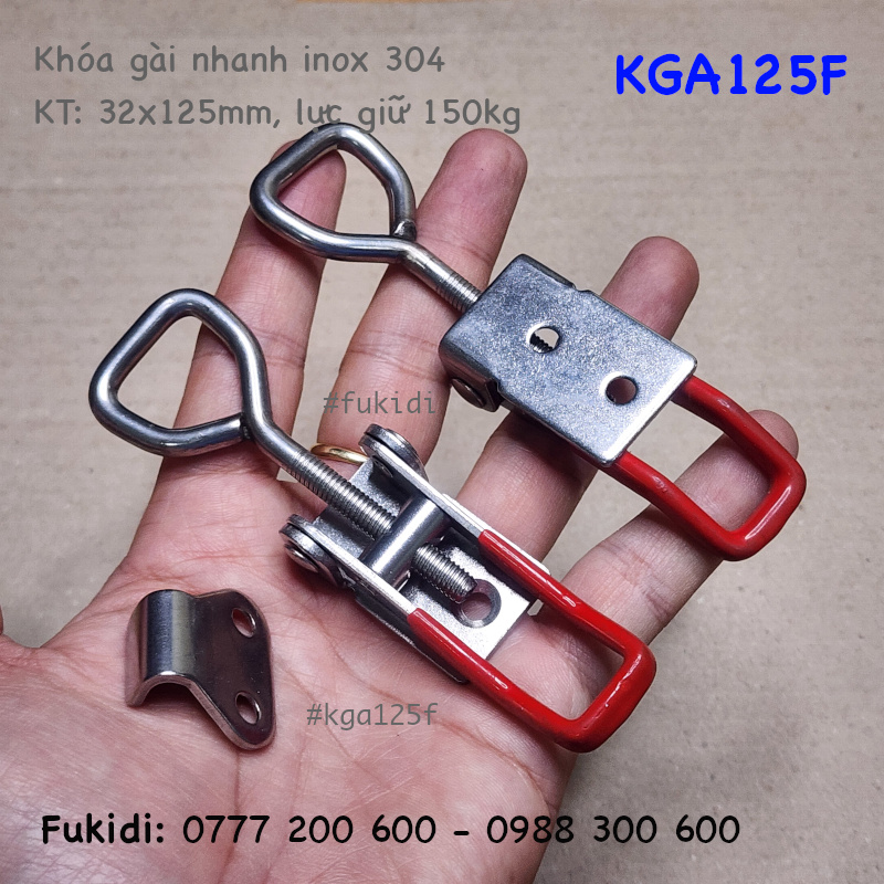 Khóa gài inox 304, KT: 32x125mm, lực giữ 150kg - KGA125F