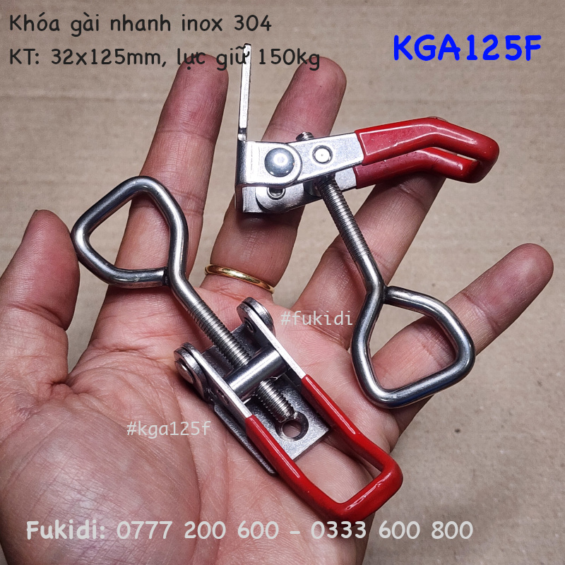 Khóa gài inox 304, KT: 32x125mm, lực giữ 150kg - KGA125F