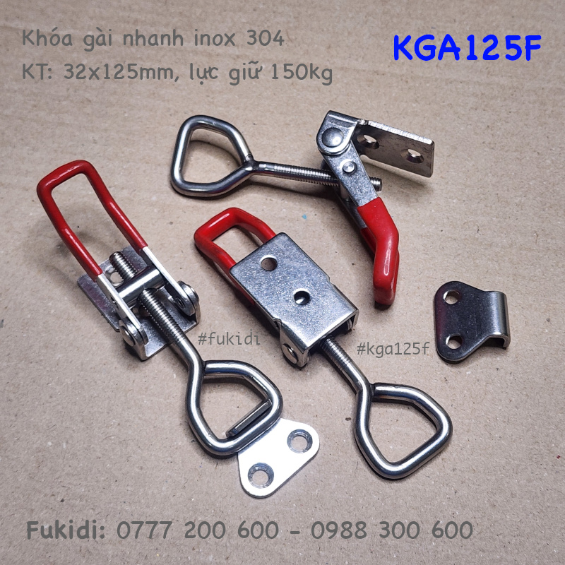 Khóa gài inox 304, KT: 32x125mm, lực giữ 150kg - KGA125F
