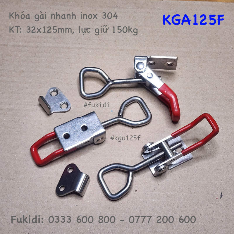 Khóa gài inox 304, KT: 32x125mm, lực giữ 150kg - KGA125F