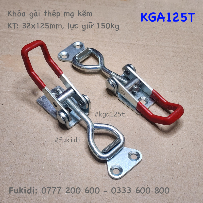 Khóa gài thép mạ kẽm, KT: 32x125mm, lực giữ 150kg - KGA125T