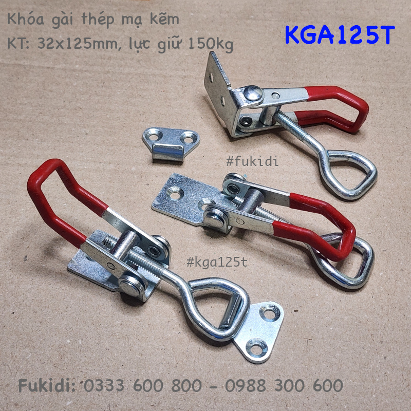 Khóa gài thép mạ kẽm, KT: 32x125mm, lực giữ 150kg - KGA125T