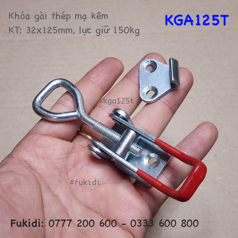Khóa gài thép mạ kẽm, KT: 32x125mm, lực giữ 150kg - KGA125T