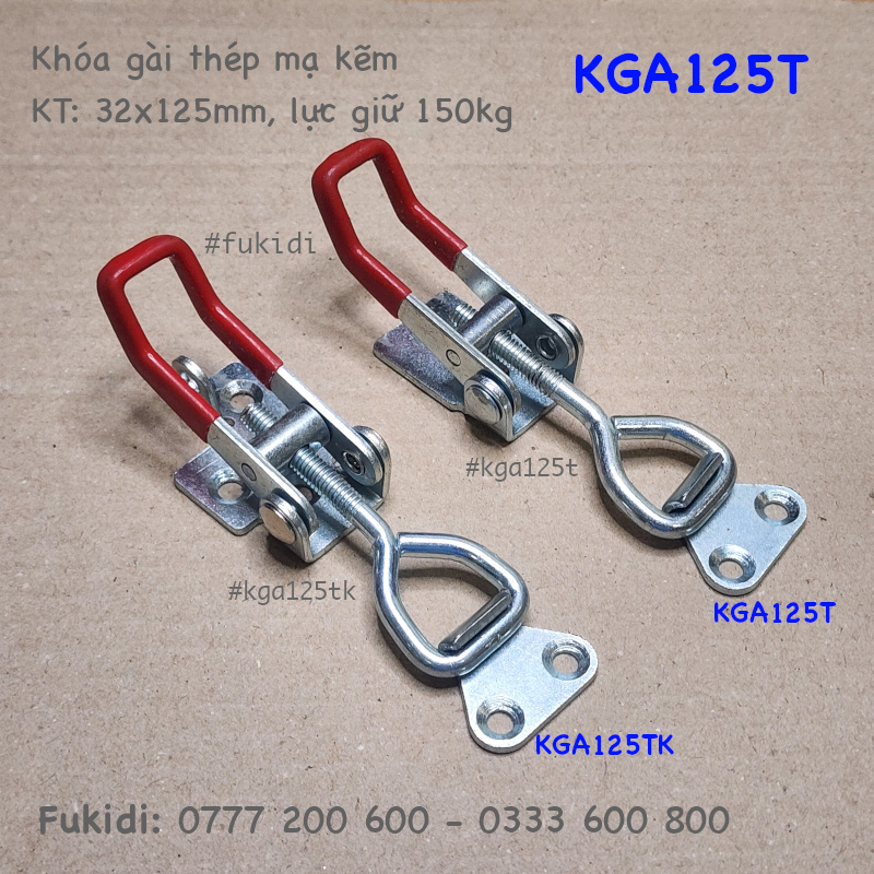 Khóa gài thép mạ kẽm, KT: 32x125mm, lực giữ 150kg - KGA125T