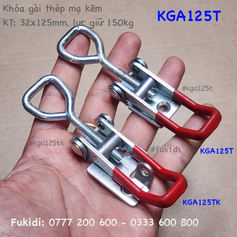 Khóa gài thép mạ kẽm, KT: 32x125mm, lực giữ 150kg - KGA125T