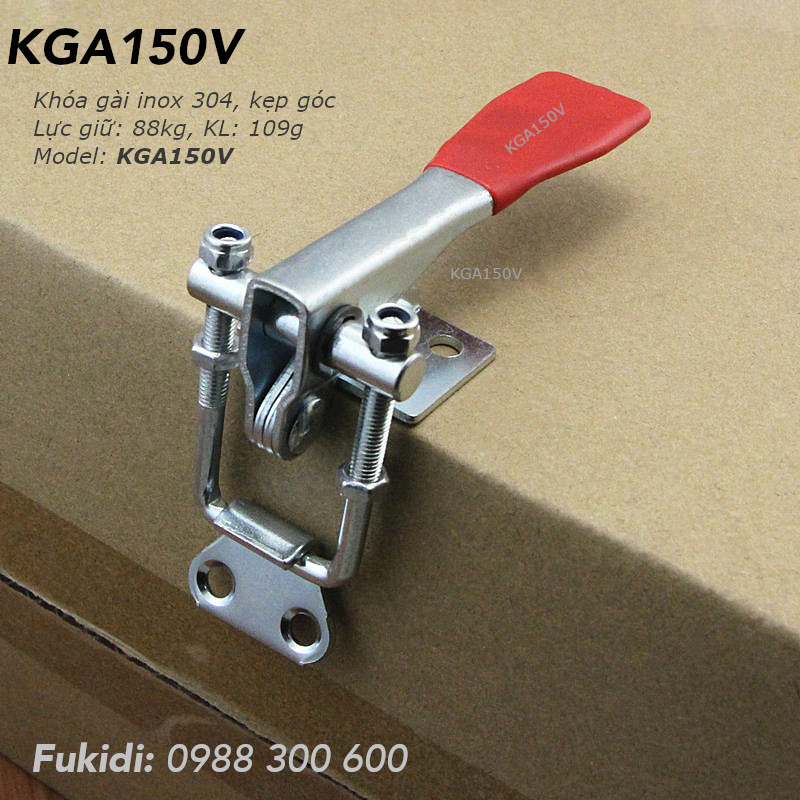 Khóa gài SU-304 kẹp góc vuông hay kẹp cạnh, dài 150mm - KGA150V