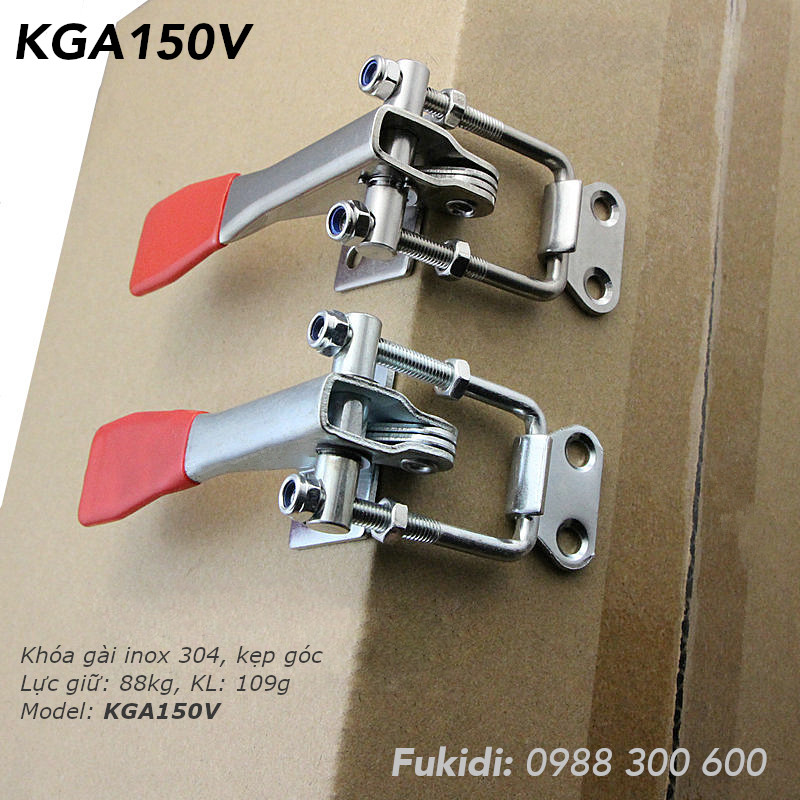 Khóa gài SU-304 kẹp góc vuông hay kẹp cạnh, dài 150mm - KGA150V