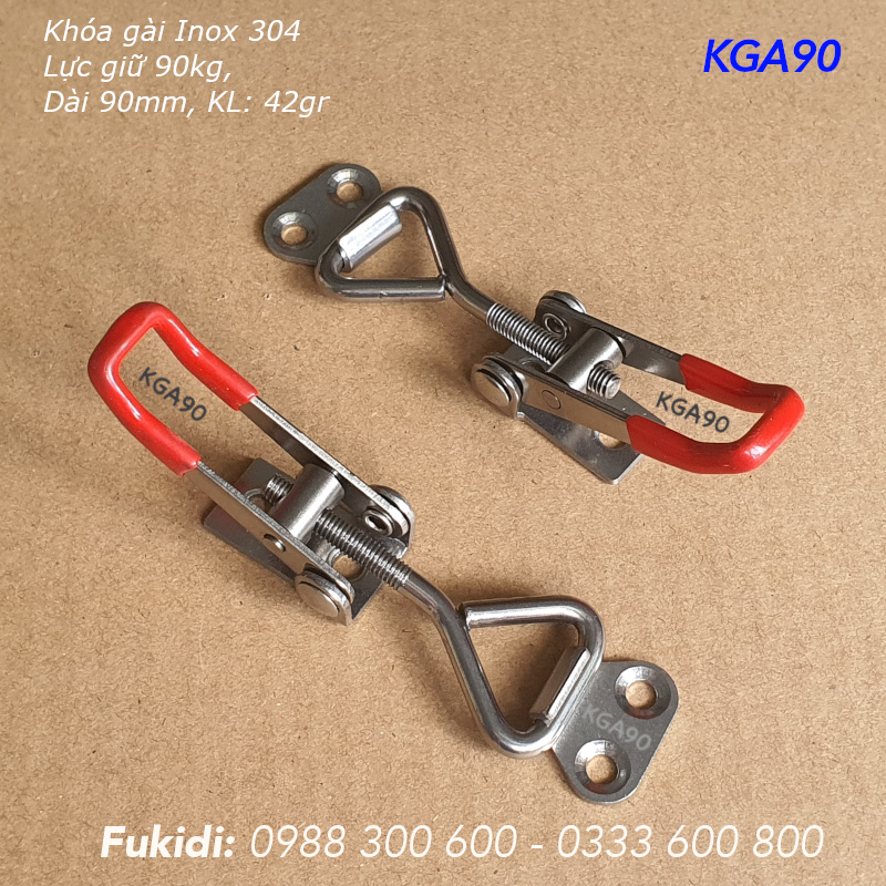 Cam kẹp inox 304, KT 18x90mm, lực giữ 90kg - KGA90