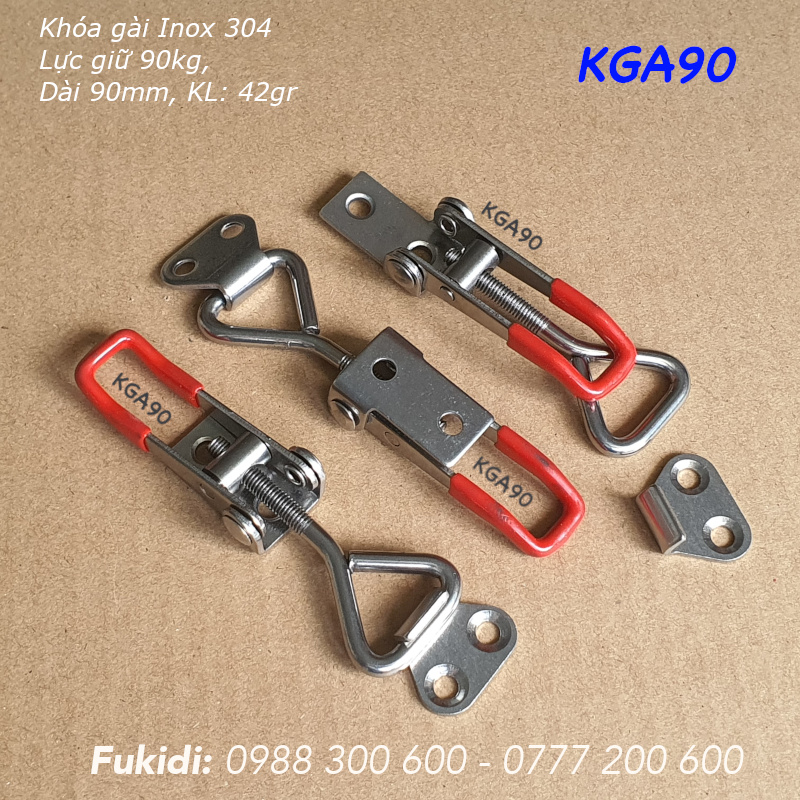 Cam kẹp inox 304, KT 18x90mm, lực giữ 90kg - KGA90