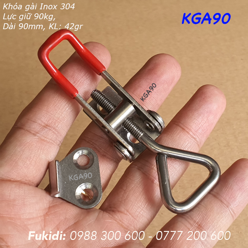 Cam kẹp inox 304, KT 18x90mm, lực giữ 90kg - KGA90