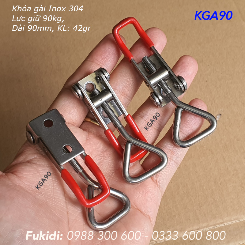Cam kẹp inox 304, KT 18x90mm, lực giữ 90kg - KGA90
