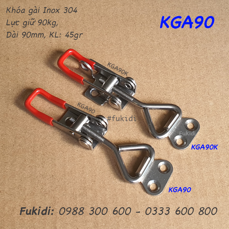 Khóa gài nhanh inox 304, KT 18x90mm, lực giữ 90kg, KL 47gr - KGA90K