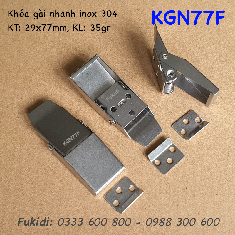Khóa gài nhanh inox 304 KT 29x77mm - KGN77F