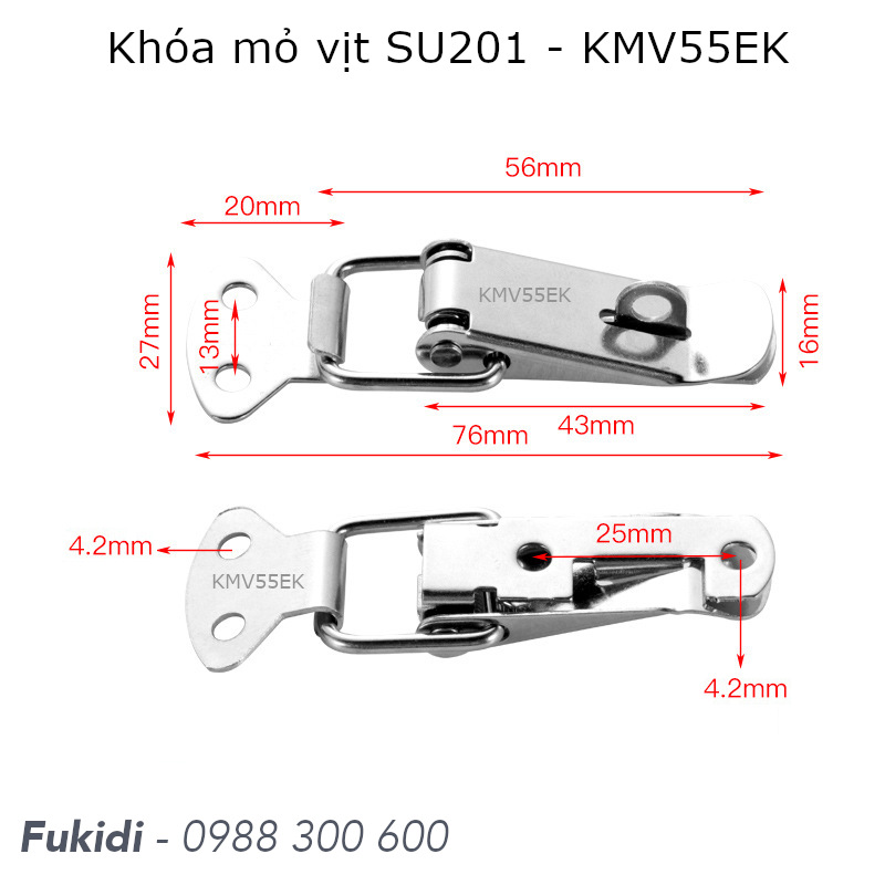 Phiên bản có khoen móc khóa của khóa mỏ vịt KMV55E là KMV55EK