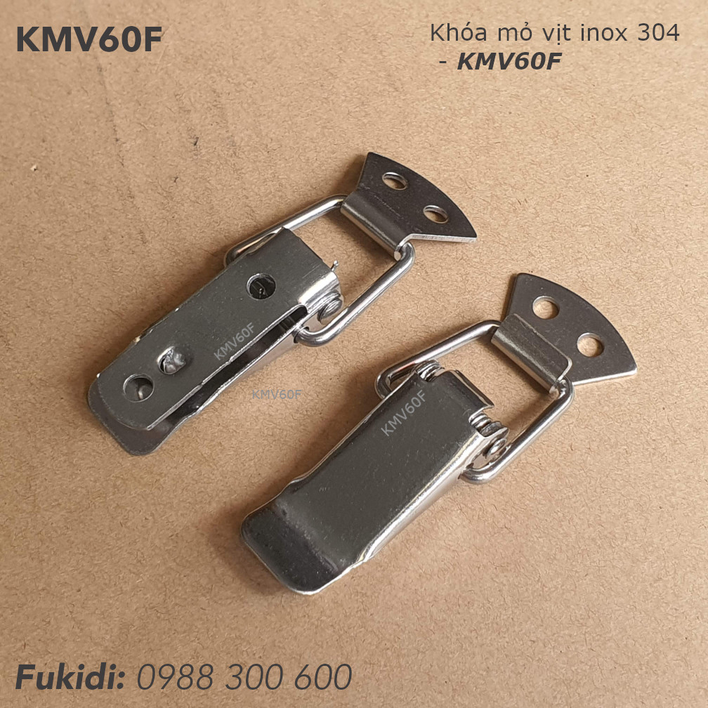 Khóa mỏ vịt, khóa gài inox 304, KT 58x21mm - KMV60F