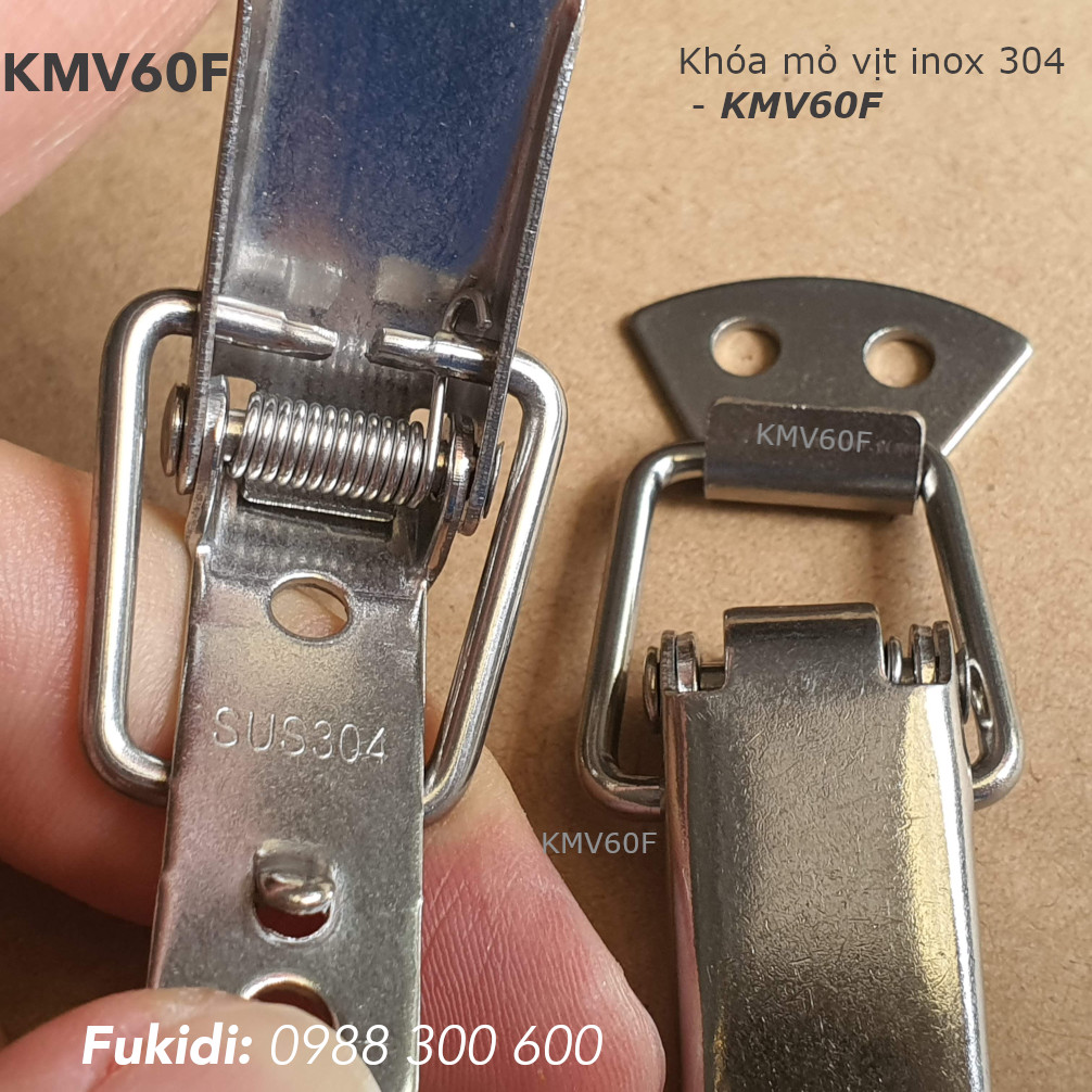 Khóa mỏ vịt, khóa gài inox 304, KT 58x21mm - KMV60F