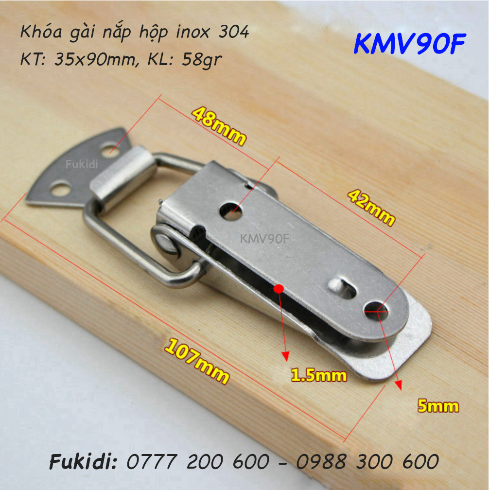 Kích thước mặt sau của khóa mỏ vịt KMV90F