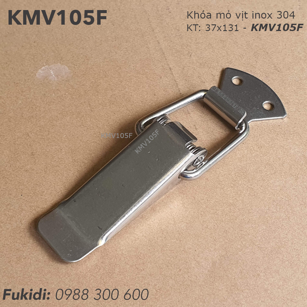 Khóa mỏ vịt, khóa gài inox 304, KT 106x37mm - KMV105F