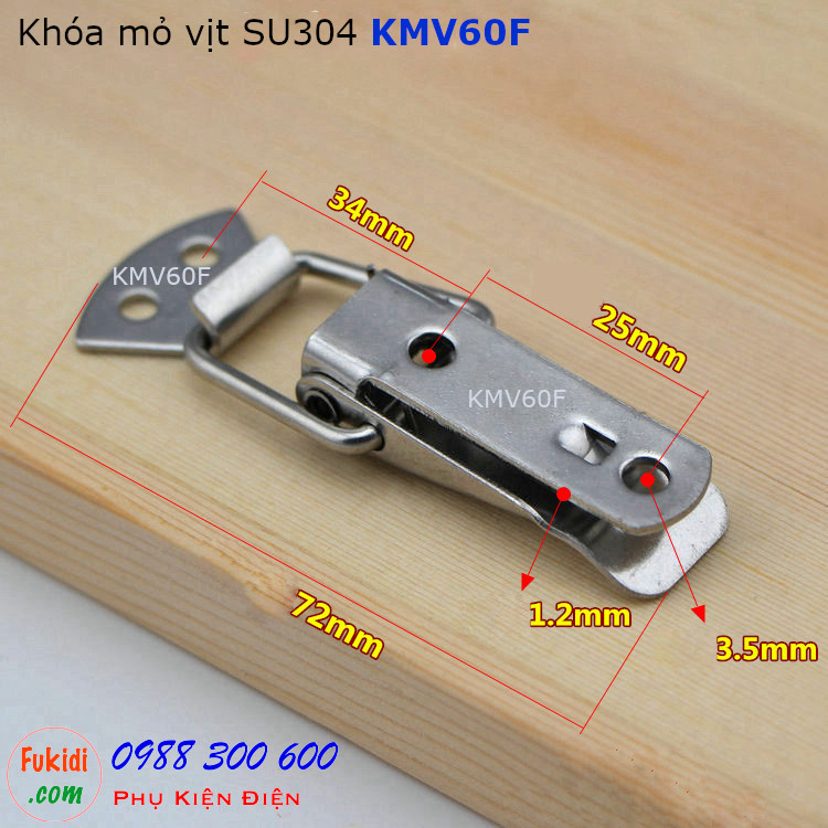 Kích thước mặt sau của khóa mỏ vịt KMV60F