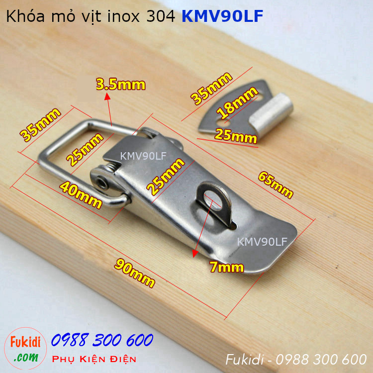 Chi tiết kích thước của khóa mỏ vịt KMV90LF