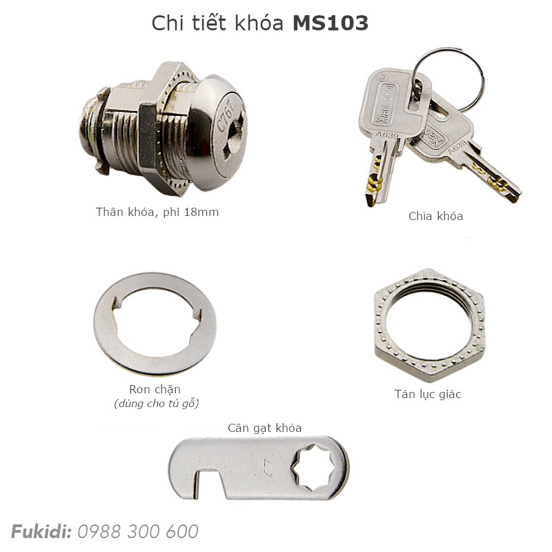 Các bộ phận của khóa MS103-19